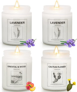 4 Pack Scented Candles for Home, Lavender Candles Set, Aromatherapy Jar Candles for Valentine's Day, Birthday - Decotree.co Online Shop