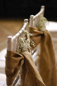 6"X108" Natural Jute Burlap Chair Bow Sashes for Wedding Event Party Ceremony Reception - Decotree.co Online Shop