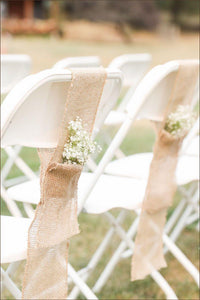 6"X108" Natural Jute Burlap Chair Bow Sashes for Wedding Event Party Ceremony Reception - Decotree.co Online Shop