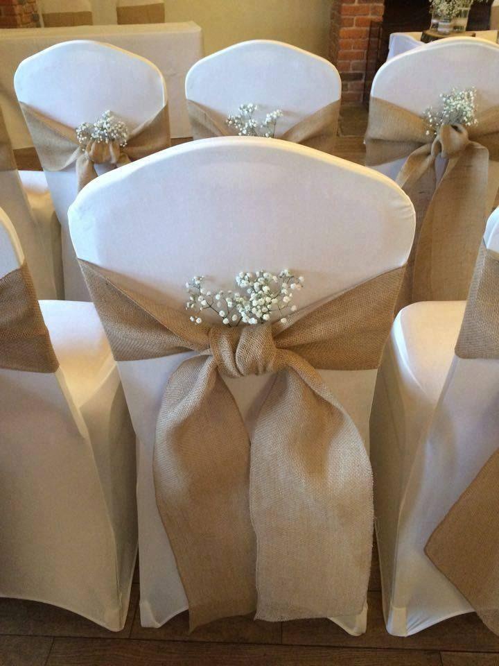 6"X108" Natural Jute Burlap Chair Bow Sashes for Wedding Event Party Ceremony Reception - Decotree.co Online Shop