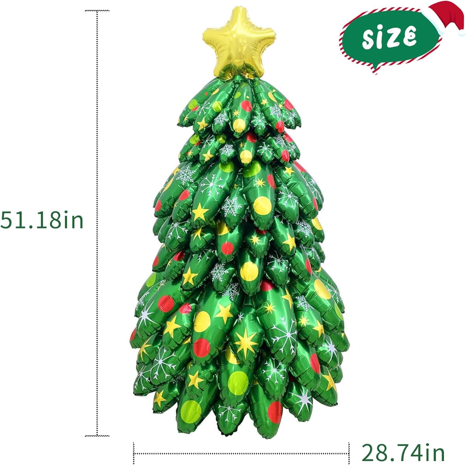 4.3FT Inflatable Christmas Tree Foil Balloons / Big Holiday Balloons for Christmas Party Decoration