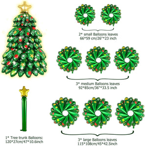 4.3FT Inflatable Christmas Tree Foil Balloons / Big Holiday Balloons for Christmas Party Decoration