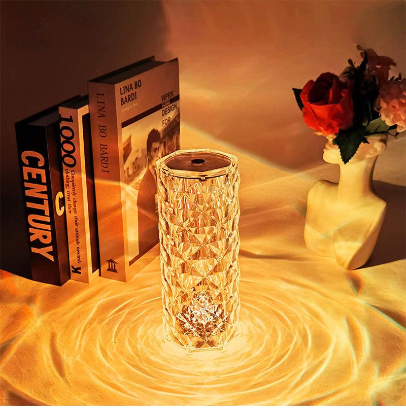 Crystal Table Lamp Rose Lamp, 16 Colors Changing, RGB Touch Lamp with Remote Control - Decotree.co Online Shop