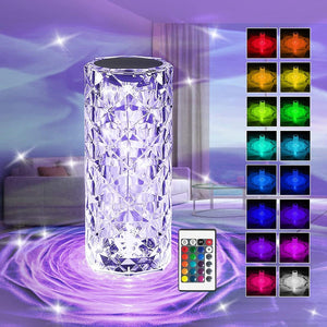 Crystal Table Lamp Rose Lamp, 16 Colors Changing, RGB Touch Lamp with Remote Control - Decotree.co Online Shop