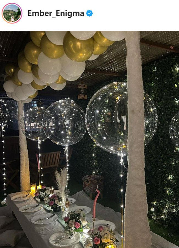 Multi-Colored Light-Up Clear Balloon Home Party Décor