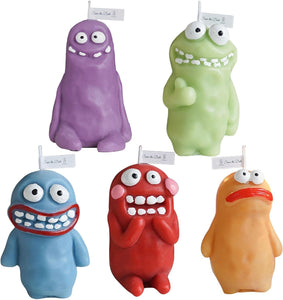 Set of 5 Cute Scented Candles, Clay Monster and Rice Dumpling Shape, Fun Gift for Friends, Kids - Decotree.co Online Shop