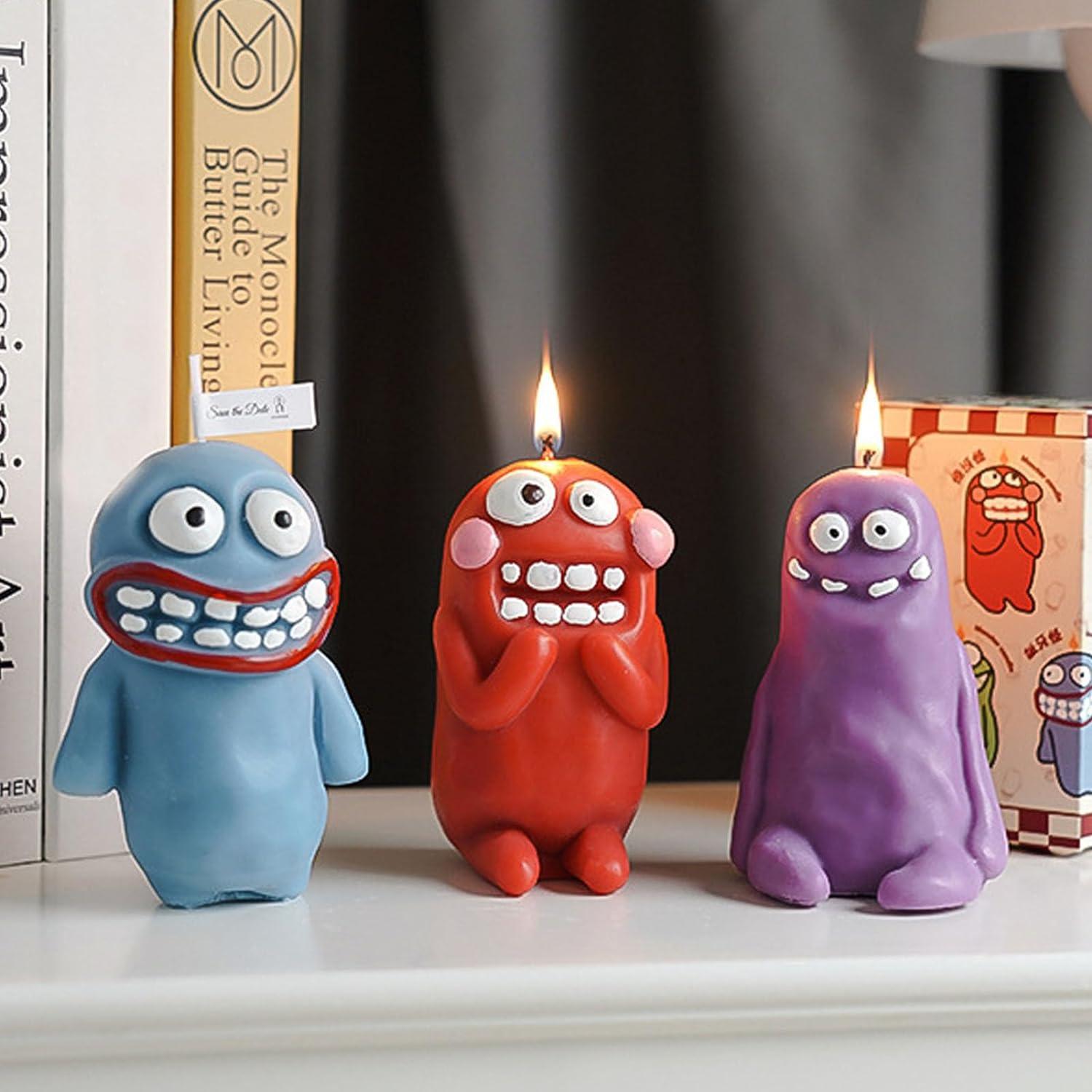 Set of 5 Cute Scented Candles, Clay Monster and Rice Dumpling Shape, Fun Gift for Friends, Kids - Decotree.co Online Shop