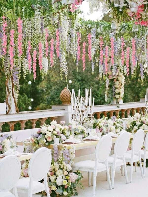 Wisteria Hanging Flowers Fake Flower Garland Artificial Wisteria Vines Wedding Party Wall Decorations - Decotree.co Online Shop