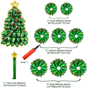 4.3FT Inflatable Christmas Tree Foil Balloons / Big Holiday Balloons for Christmas Party Decoration