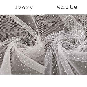 1 Tier Glitter Bride Wedding Veil Fingertip Bachelorette Party Veil Sparking Bridal Veil for Women and Girls (Ivory) - Decotree.co Online Shop