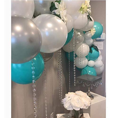 100 Pack 12 Inch, Aqua Teal Party Balloons Garland Kit White Gold balloons for Baby Shower Birthday Summer Party Decorations - Decotree.co Online Shop