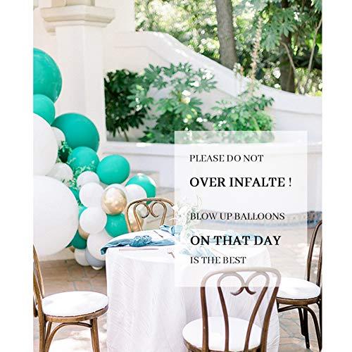 100 Pack 12 Inch, Aqua Teal Party Balloons Garland Kit White Gold balloons for Baby Shower Birthday Summer Party Decorations - Decotree.co Online Shop