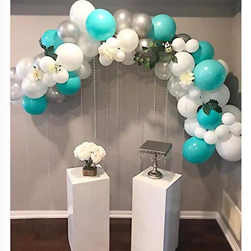 100 Pack 12 Inch, Aqua Teal Party Balloons Garland Kit White Gold balloons for Baby Shower Birthday Summer Party Decorations - Decotree.co Online Shop