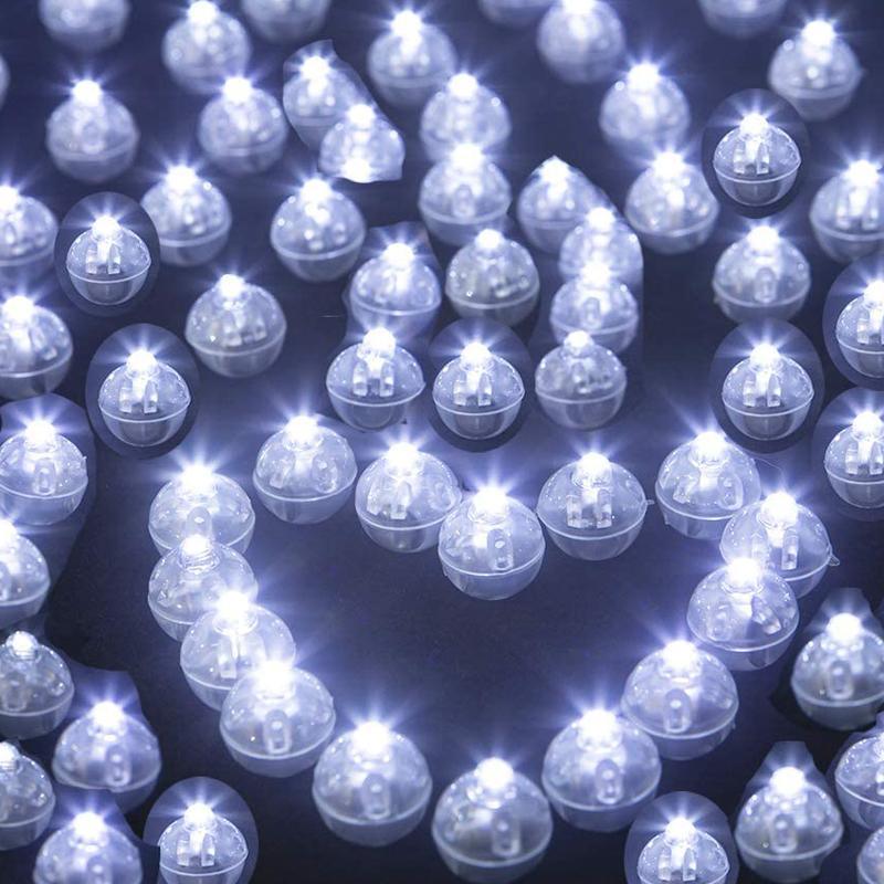 100 Pack | 12'' White Latex LED Light Up Balloons Glow Party Decor Ideas - Decotree.co Online Shop