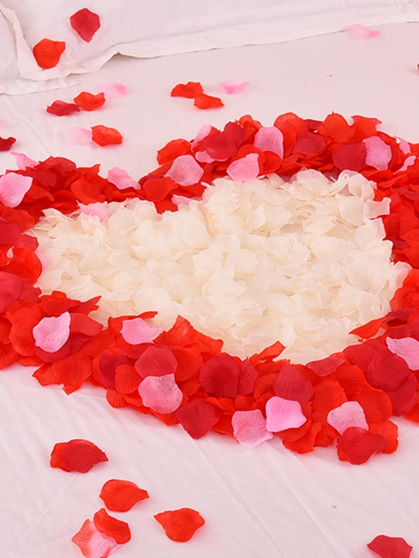 1000pcs Rose Petal Throwing Confetti, Fabric Creative Romantic Decoration For Wedding Party - Decotree.co Online Shop