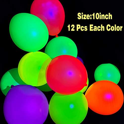 100pcs Neon Glow Party Balloons for Birthday and Wedding Decorations - Decotree.co Online Shop