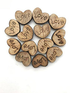 100pcs Rustic Wooden Love Heart Wedding Table Scatter Decoration Crafts Children's DIY Manual Patch - Decotree.co Online Shop