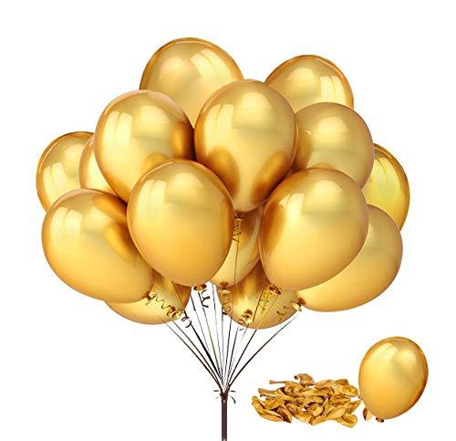 100pcs/pack 12" Gold Shiny Balloons for Party Decoration 12 inches - Decotree.co Online Shop