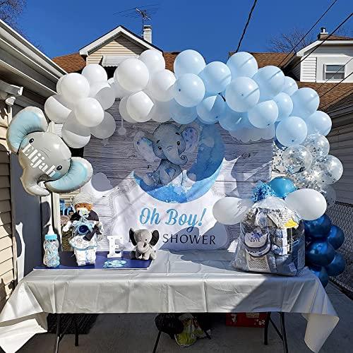 104pcs Party Balloon Arch kit Blue White Chrome Balloons Party Decoration Baby Show Birthday Wedding Pastel Balloon Decor - Decotree.co Online Shop