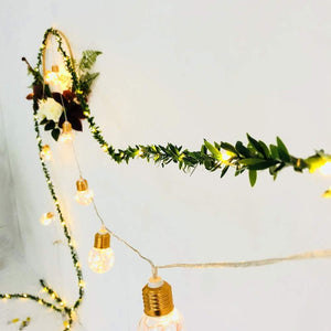 10ft Green Leaves Garland LED Fairy Lights, String Lights, 30 LEDs Lights Strands, Wedding Vine Lights - Decotree.co Online Shop