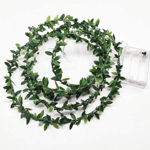 10ft Green Leaves Garland LED Fairy Lights, String Lights, 30 LEDs Lights Strands, Wedding Vine Lights - Decotree.co Online Shop