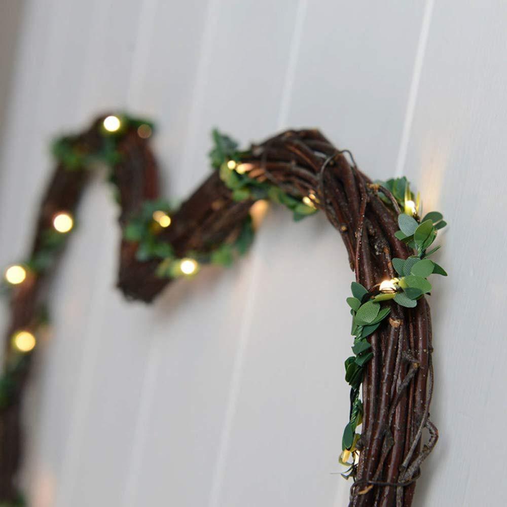 10ft Green Leaves Garland LED Fairy Lights, String Lights, 30 LEDs Lights Strands, Wedding Vine Lights - Decotree.co Online Shop