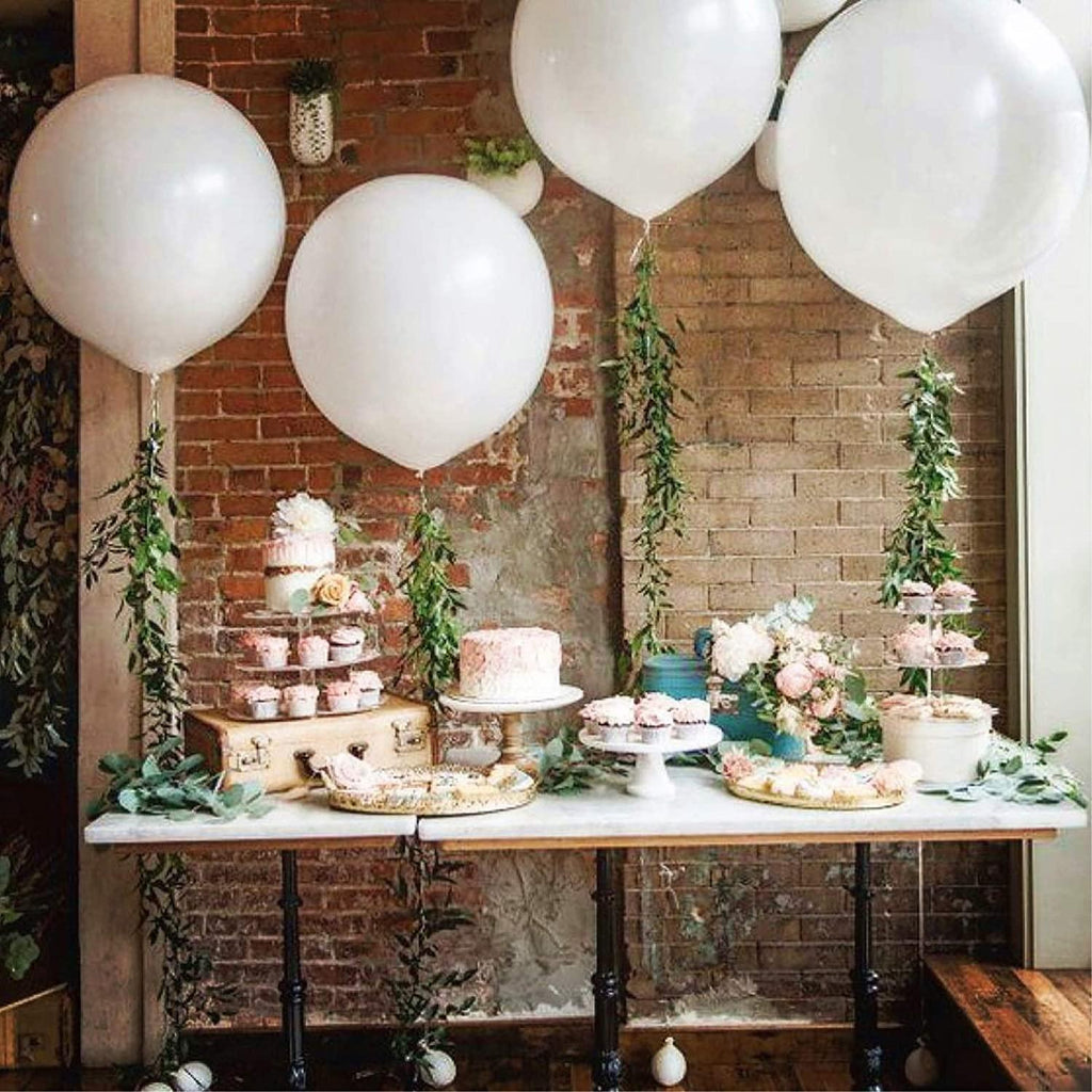 10PCS Big Balloons Giant 36 Inch Large White Balloons Jumbo White Balloons for Birthday Wedding - Decotree.co Online Shop