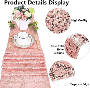 10pcs Sequin Table Runner Sequin Table Cloth for Rectangle Tables Covers for Wedding Engagement - Decotree.co Online Shop