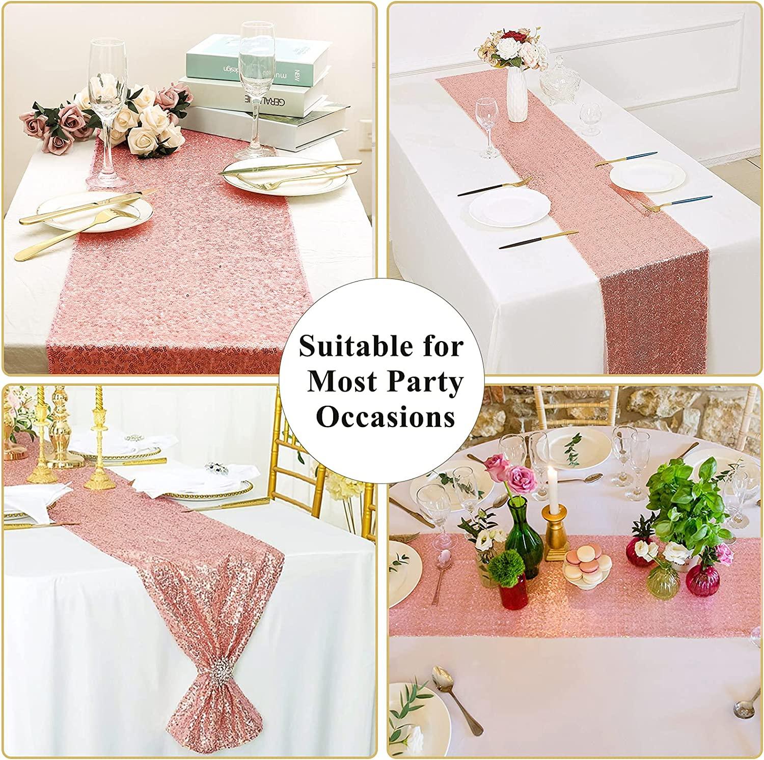 10pcs Sequin Table Runner Sequin Table Cloth for Rectangle Tables Covers for Wedding Engagement - Decotree.co Online Shop