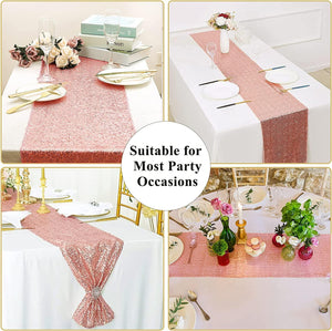 10pcs Sequin Table Runner Sequin Table Cloth for Rectangle Tables Covers for Wedding Engagement - Decotree.co Online Shop