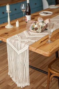 110 Inches Boho Macrame Table Runner Woven Wedding Table Decor - Decotree.co Online Shop