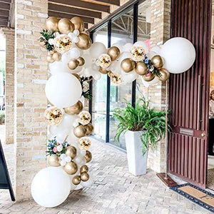 116 Pcs White and Gold Balloon Garland Arch Kit-Wedding Birthday Bachelorette Engagements Anniversary Party Backdrop DIY Decorations - Decotree.co Online Shop