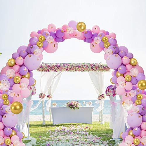 118pcs Pastel Pink and Purple Balloons Garland Arch Kit, with gold butterfly stickers for Baby Shower Girls Birthday Party Wedding - Decotree.co Online Shop