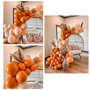 119 Pcs Double Stuffed Orange Cream Peach Apricot Balloons Garland Arch Kit - Decotree.co Online Shop