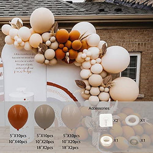 119 Pcs Double Stuffed Orange Cream Peach Apricot Balloons Garland Arch Kit - Decotree.co Online Shop