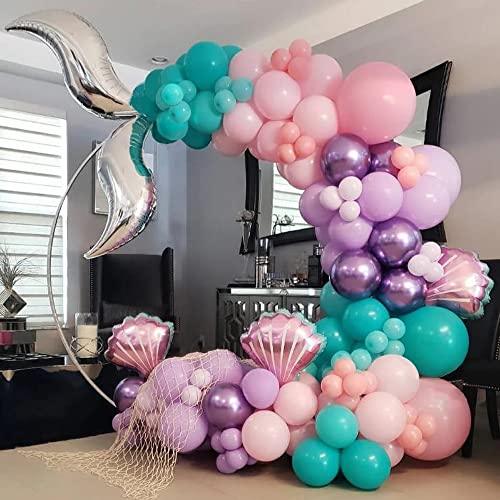 119Pcs Mermaid Balloon Garland Kit, Mermaid Tail Arch Party Decorations with Pink Purple Blue Balloons for Girls Mermaid Birthday Party Under The Sea Party - Decotree.co Online Shop