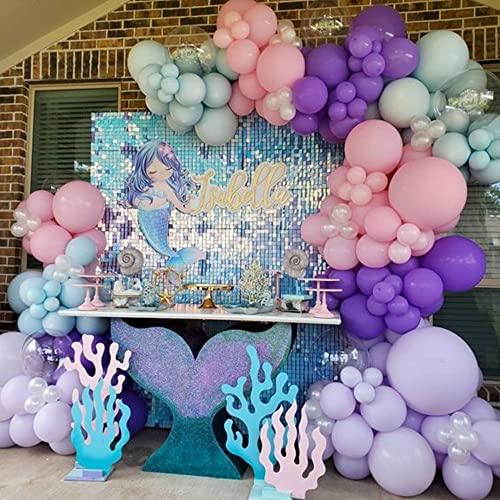 119Pcs Mermaid Balloon Garland Kit, Mermaid Tail Arch Party Decorations with Pink Purple Blue Balloons for Girls Mermaid Birthday Party Under The Sea Party - Decotree.co Online Shop