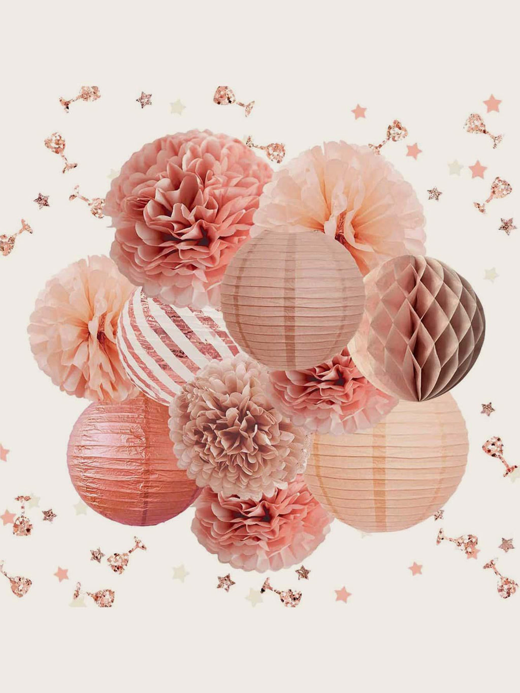 11pcs Paper Flower & Paper Lantern Set - Decotree.co Online Shop