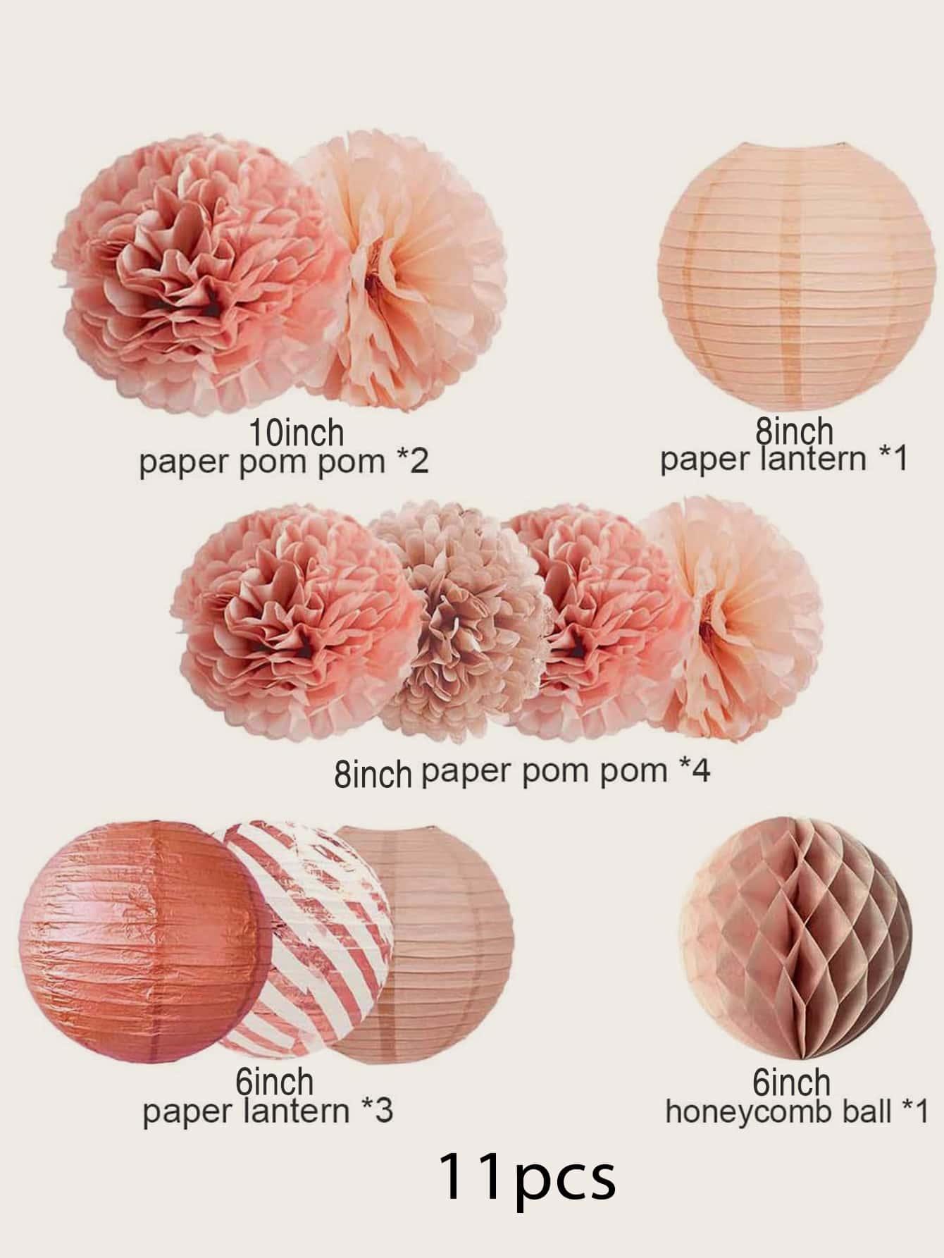 11pcs Paper Flower & Paper Lantern Set - Decotree.co Online Shop