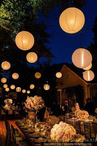 12 Packs LED Paper Lantern with Lights ,6" 8" 10" 12" Round Hanging Chinese/Japanese Ball Lantern for Wedding - Decotree.co Online Shop