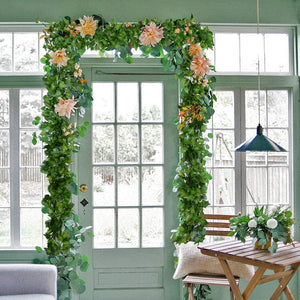 12 Strands Artificial Ivy Leaf Plants Vine Hanging Garland Fake Foliage Flowers Home Kitchen Garden Office Wedding Wall Decor, 84 Feet, Green - Decotree.co Online Shop