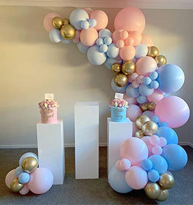 120PCS Gender Reveal Balloon Garland kits Chrome Metallic Latex Balloons 18/10/5inch Pearl Balloons for Birthday Party Celebration - Decotree.co Online Shop