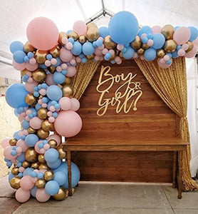 120PCS Gender Reveal Balloon Garland kits Chrome Metallic Latex Balloons 18/10/5inch Pearl Balloons for Birthday Party Celebration - Decotree.co Online Shop