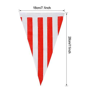 120pcs Red and White Striped Pennant Banner Flags, Party Supplies for Carnival Circus, Kids Birthday - Decotree.co Online Shop