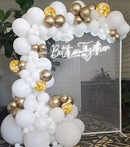 120pcs White Gold Balloon Garland Arch Kit 5 Inch 10 Inch 12 Inch White Gold Confetti Balloons Set for Birthday - Decotree.co Online Shop