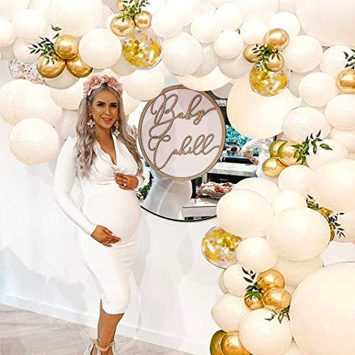 120pcs White Gold Balloon Garland Arch Kit 5 Inch 10 Inch 12 Inch White Gold Confetti Balloons Set for Birthday - Decotree.co Online Shop