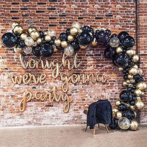 121pcs Party Balloon Arch kit Black Gold Balloons Party Decoration (121PCS- Black Gold) - Decotree.co Online Shop