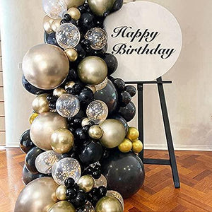 121pcs Party Balloon Arch kit Black Gold Balloons Party Decoration (121PCS- Black Gold) - Decotree.co Online Shop