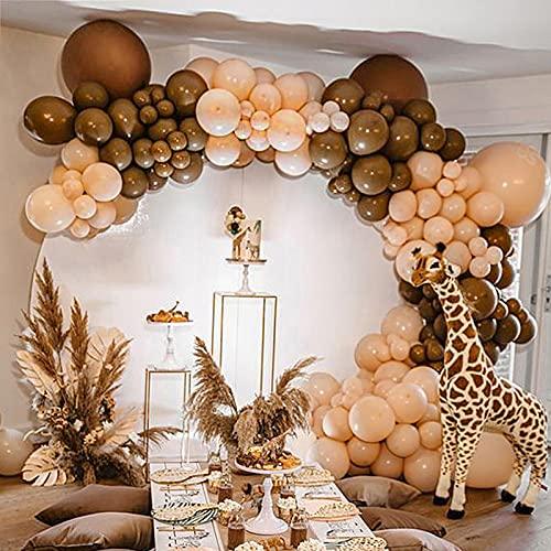 124pcs Party Balloon Arch kit Peach Brown Balloons Party Decoration Baby Show Birthday Wedding Pastel Balloon Decor - Decotree.co Online Shop