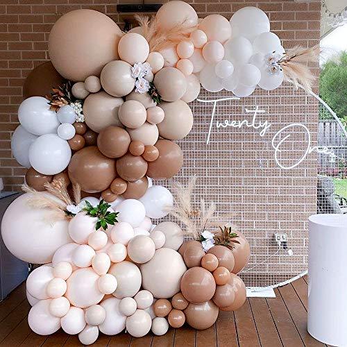 126pcs Brown Balloon Garland Kit Arch Light Jungle Cream Baby Shower Decorations - Decotree.co Online Shop